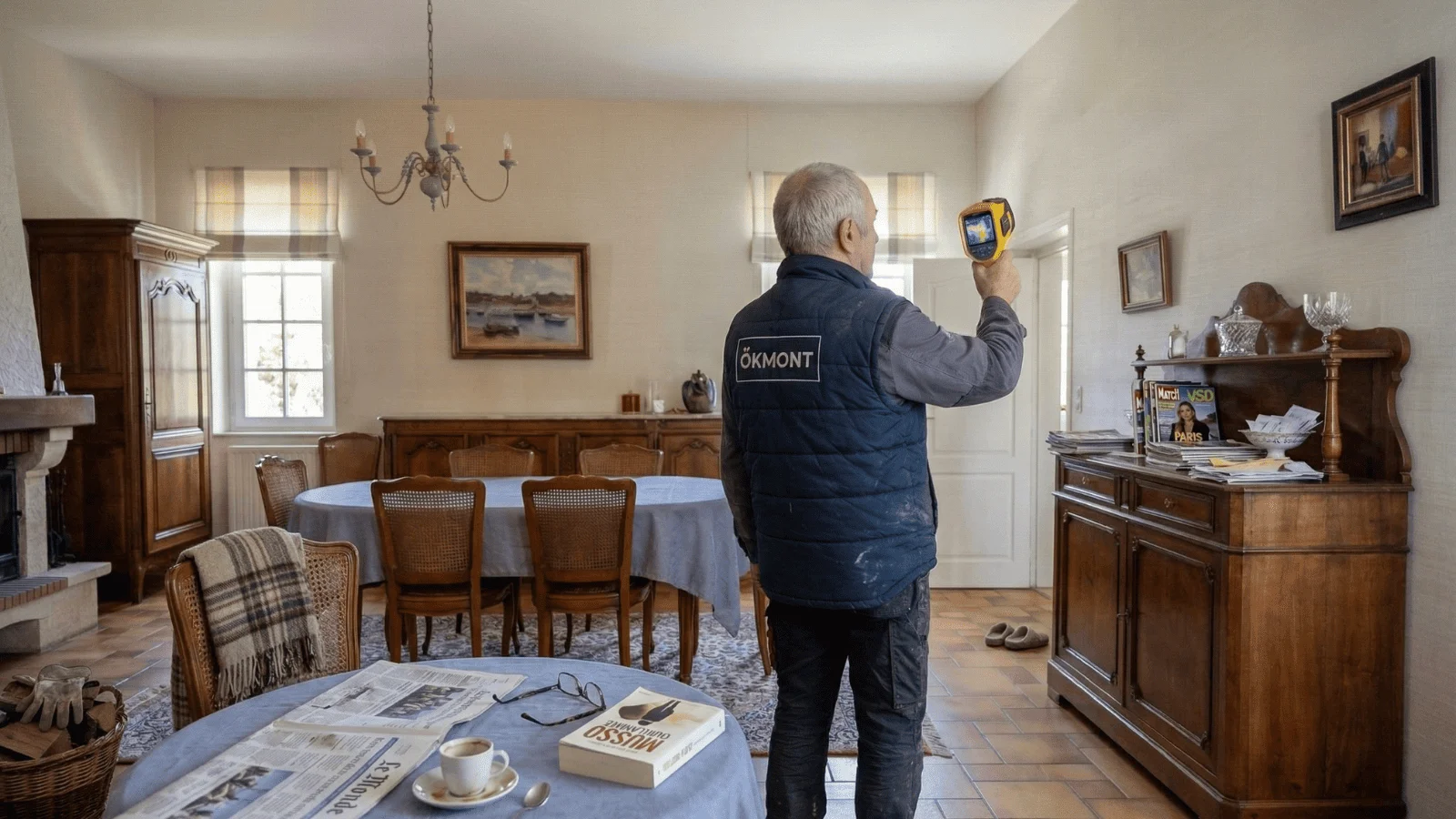 Expert Okmont réalisant un diagnostic thermique à la caméra infrarouge à Rennes