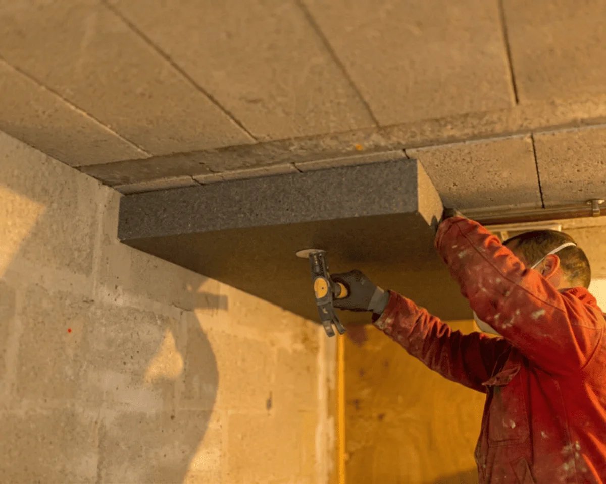 Isolation du plafond de garage par panneaux rigides, technicien certifié Okmont